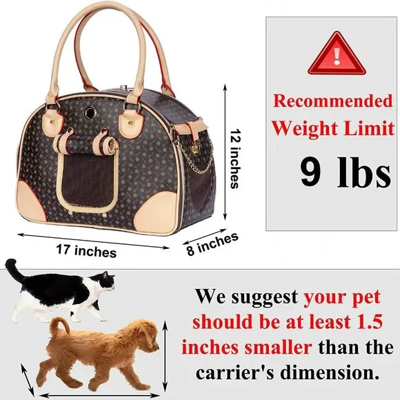 Luxury Pet Carrier, Puppy Small Dog Carrier, Cat Carrier Bag